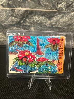 Vintage Venusaur #16 & Ekans #12 Prism Vending Machine Sticker Card
